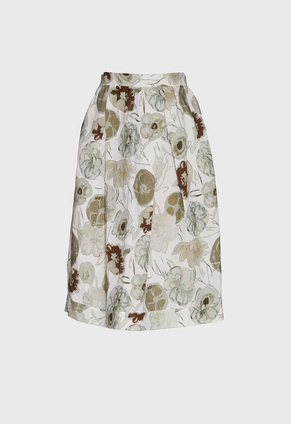 Paul Stuart Printed Floral Flared Skirt, image 1