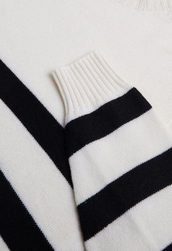 Paul Stuart Black and White Cashmere Stripe Sweater, image 3