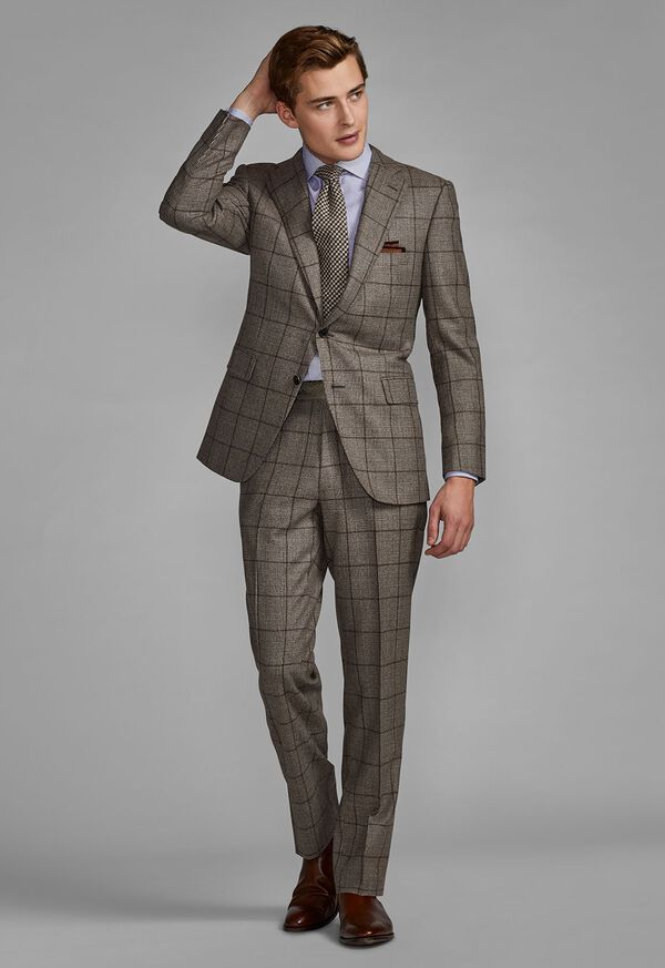 Paul Stuart Wool Plaid Classic Shoulder Suit, image 4