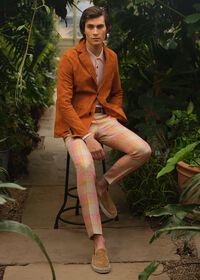 Paul Stuart Linen & Cotton Plaid Trousers, thumbnail 2