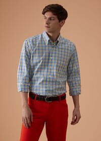 Paul Stuart Two Color Check Cotton Sport Shirt, thumbnail 2