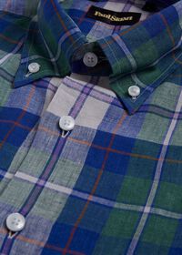 Paul Stuart Linen Plaid Sport Shirt, thumbnail 2