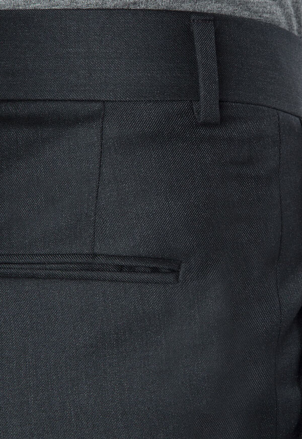 Paul Stuart Charcoal Super 110s Wool Plain Front Trouser, image 3