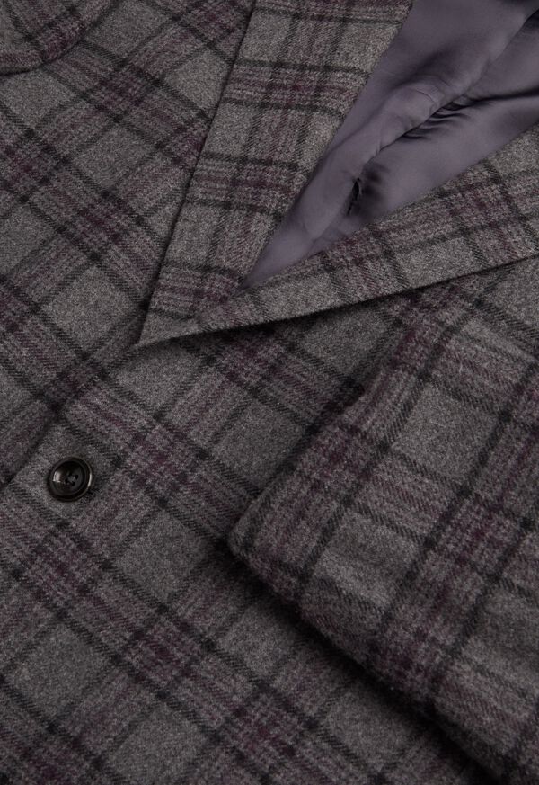 Paul Stuart Grey Plaid Escorial Wool Jacket, image 2
