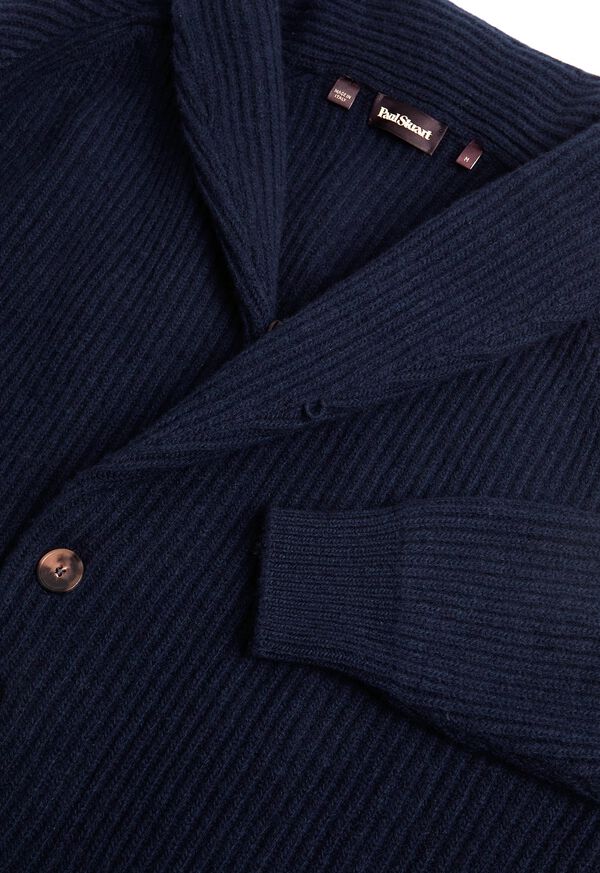Paul Stuart Ribbed-Knit Shawl Collar Cardigan, image 2