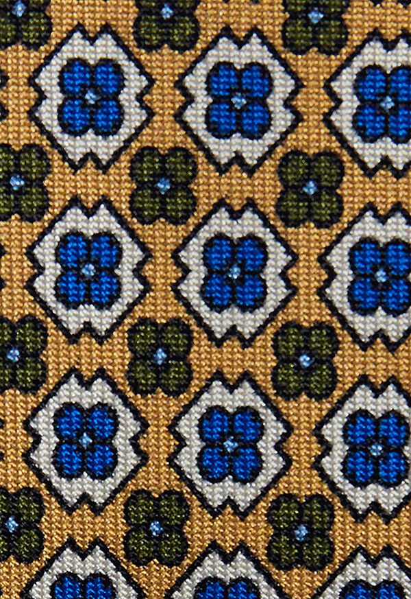Paul Stuart Silk Geometric Floral Medallion Tie, image 3