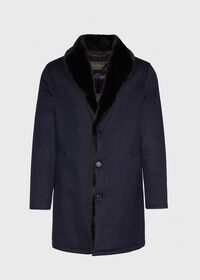 Paul Stuart Cashmere Coat with Fur Lapel, thumbnail 1