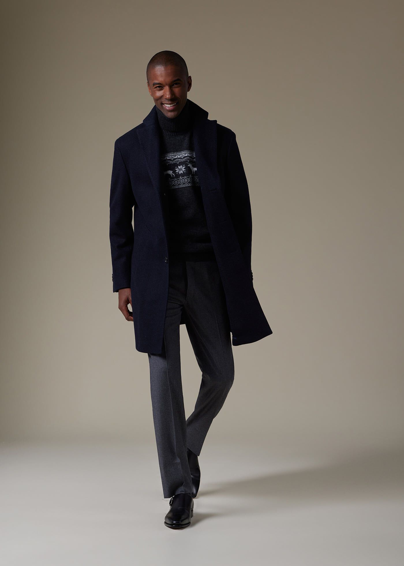 Black best sale herringbone coat