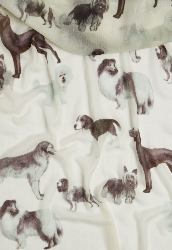 Paul Stuart Dog Print Cashmere Scarf, image 2