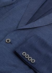 Paul Stuart Mid Blue Solid Jersey Knit Jacket With Patch Pocket, thumbnail 2