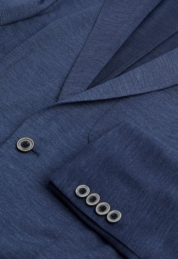 Paul Stuart Mid Blue Solid Jersey Knit Jacket With Patch Pocket, image 2