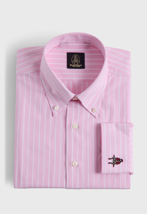 Paul Stuart Wide Striped Oxford Logo Sport Shirt, image 1