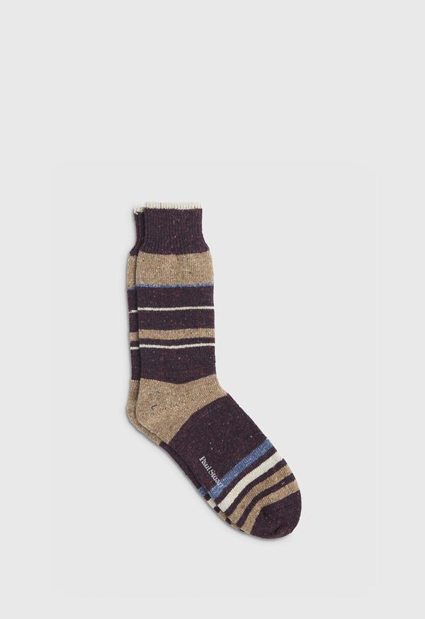 Paul Stuart Donegal Wool Striped Sock, image 1
