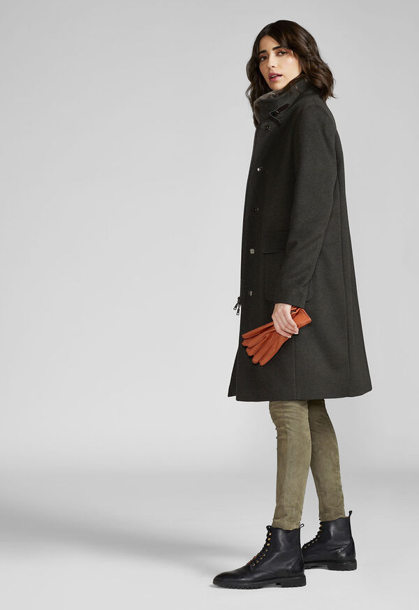Paul Stuart Wool Coat with Rex Rabbit Collar, image 2