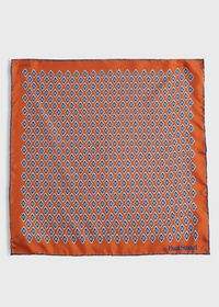 Paul Stuart Printed Silk Diamond Motif Pocket Square, thumbnail 2