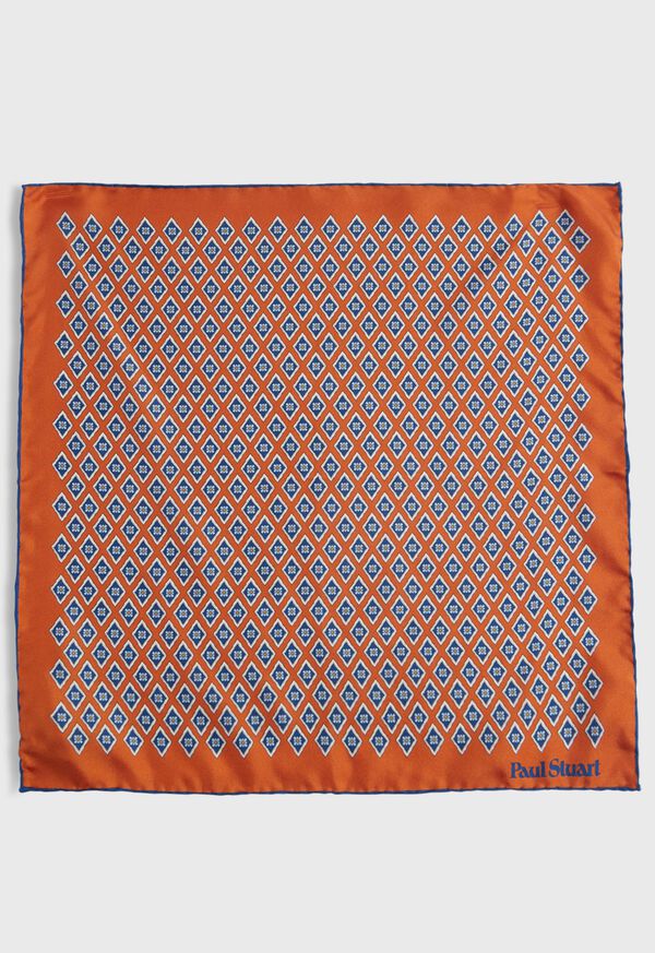 Paul Stuart Printed Silk Diamond Motif Pocket Square, image 2