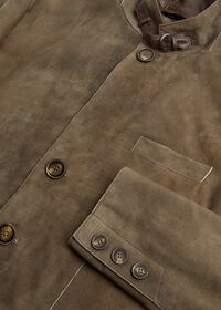 Paul Stuart Brown Raw Cut Edge Suede Jacket, thumbnail 2