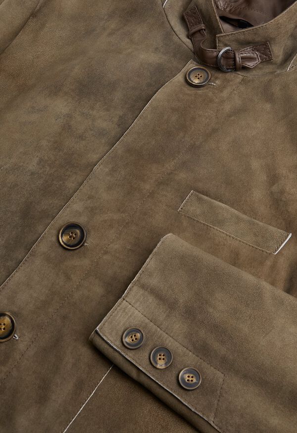Paul Stuart Brown Raw Cut Edge Suede Jacket, image 2
