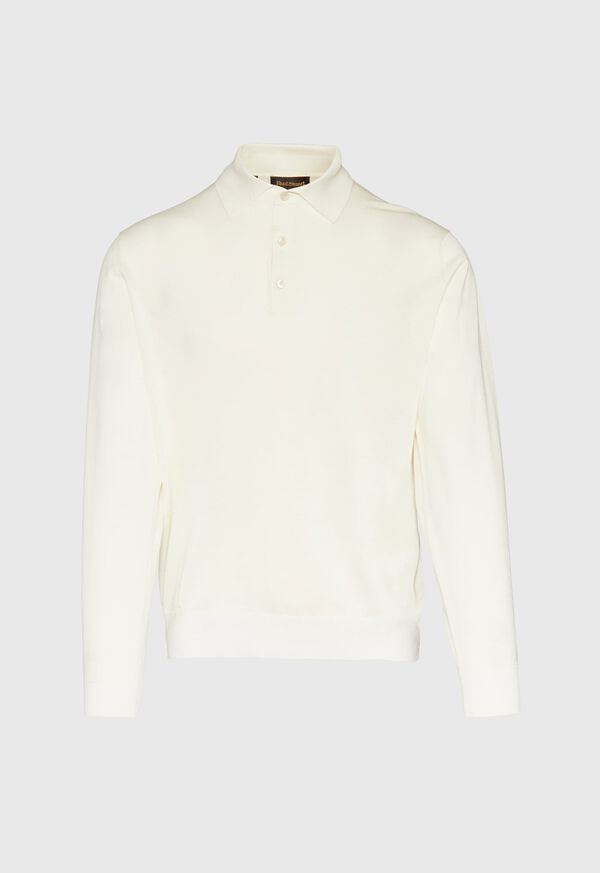 Paul Stuart Long Sleeve Cotton Polo, image 1
