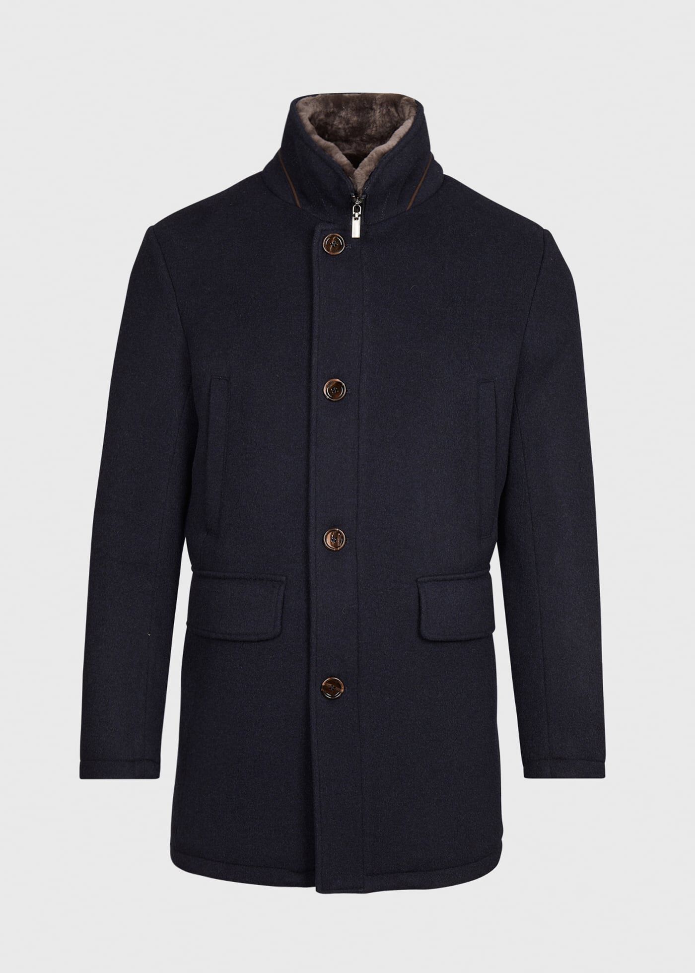 Wool stand collar coat hot sale