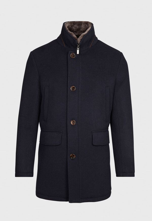 Paul Stuart Wool Stand Collar Shot Coat, image 1