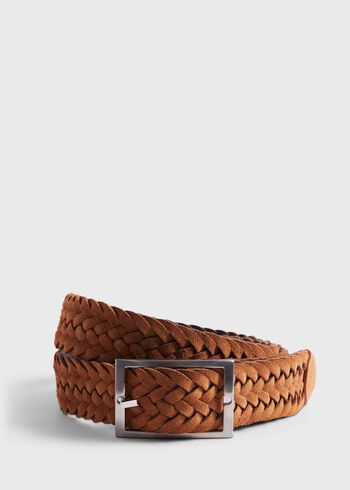 Paul Stuart Woven Suede and Wool Reversible Belt