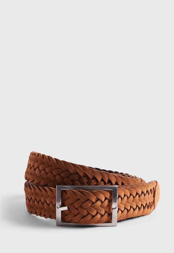 Paul Stuart Woven Suede and Wool Reversible Belt, image 1