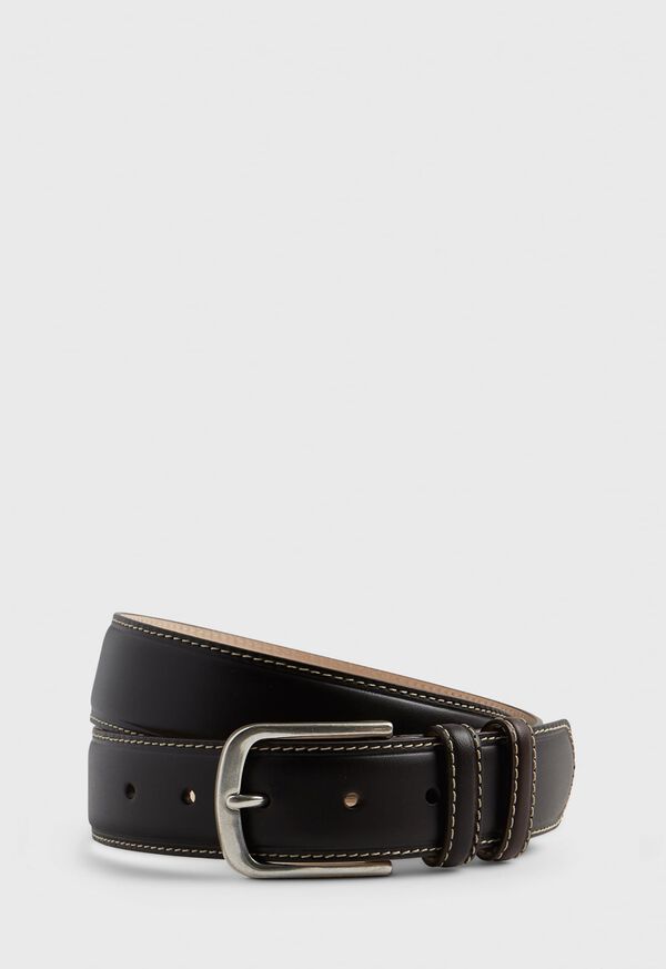 Paul Stuart Leather Belt with Contrast Stitch, image 1