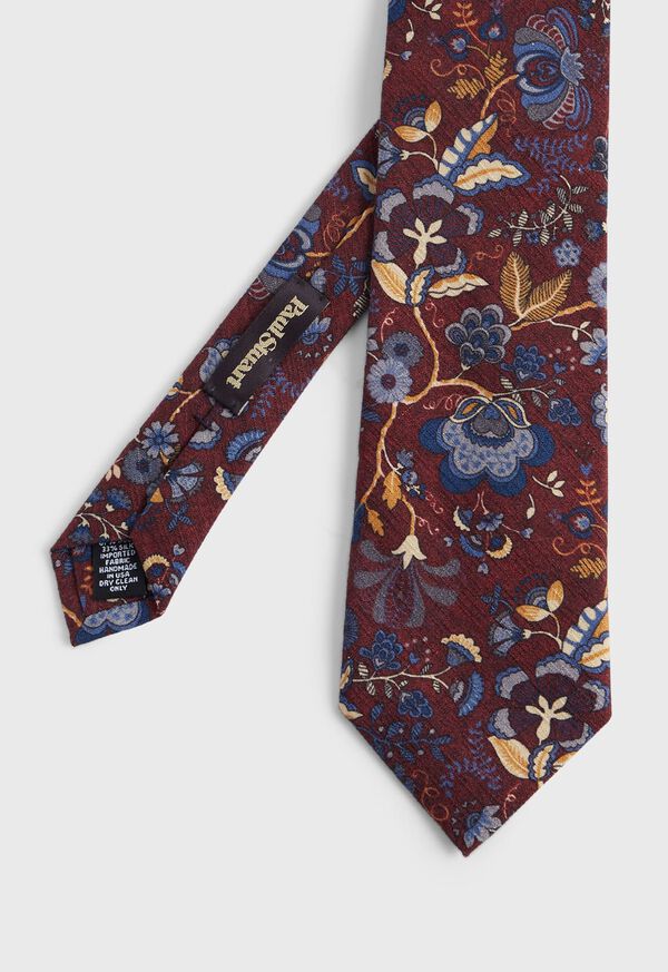 Paul Stuart Printed Wool Floral and Vine Tie, image 1