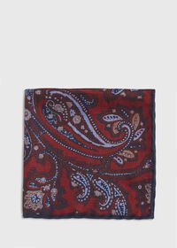 Paul Stuart Reversible Paisley Silk Pocket Square, thumbnail 2