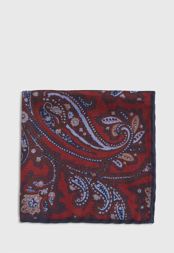 Paul Stuart Reversible Paisley Silk Pocket Square, image 2