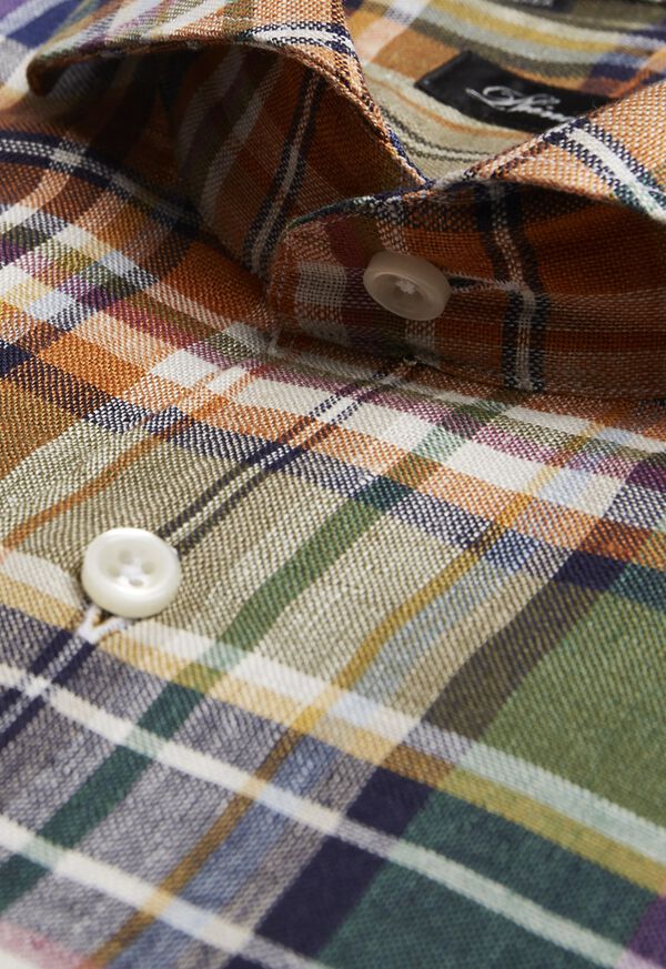 Paul Stuart Linen Plaid Sport Shirt, image 2