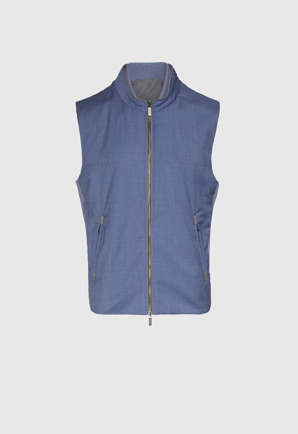 Paul Stuart Performance Wool Vest With Suede Trim