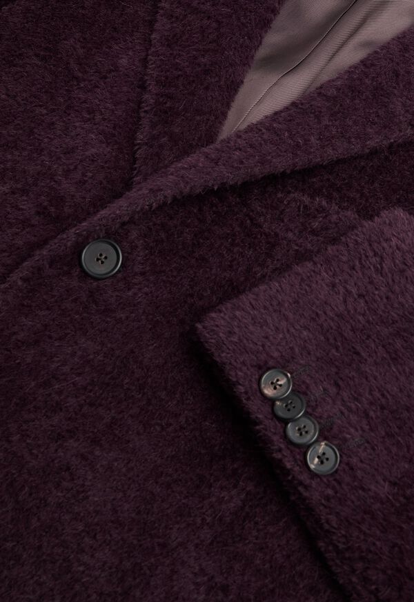 Paul Stuart Eggplant Long Hair Overcoat, image 3