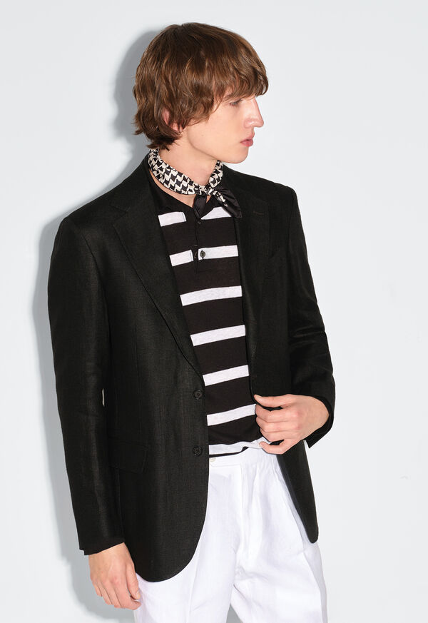 Paul Stuart Black Linen Two-Button Jacket, image 2