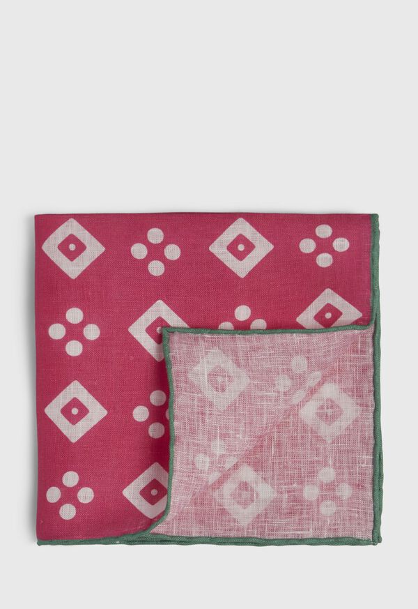 Paul Stuart Linen Medallion Pocket Square, image 1