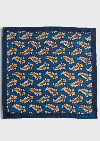 Paul Stuart Silk Tossed Paisley Medallion Pocket Square