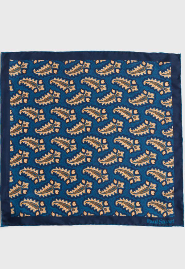 Paul Stuart Silk Tossed Paisley Medallion Pocket Square, image 2