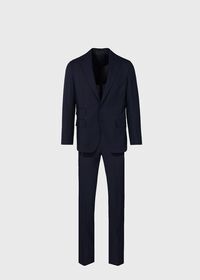 Paul Stuart Navy Plaid Wool Soft Shoulder Suit, thumbnail 1