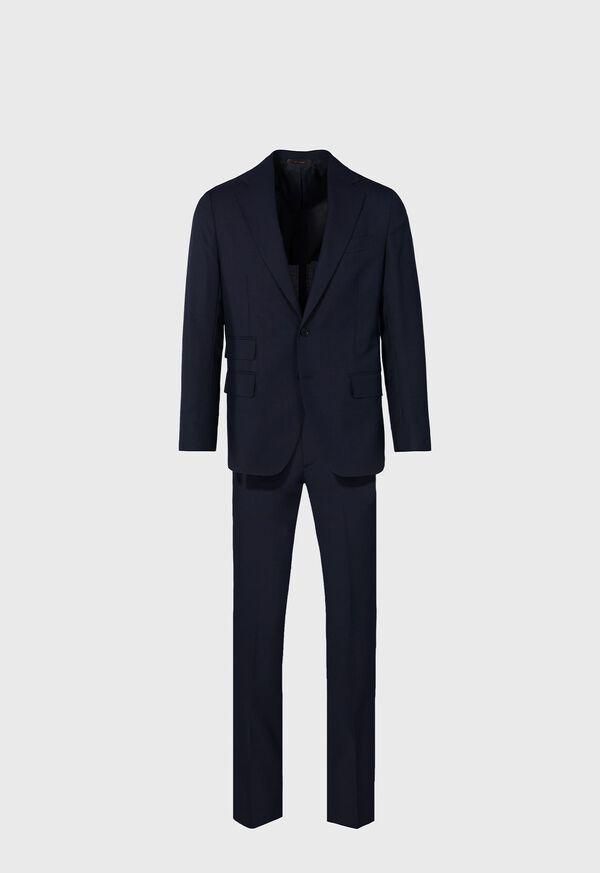 Paul Stuart Navy Plaid Wool Soft Shoulder Suit, image 1