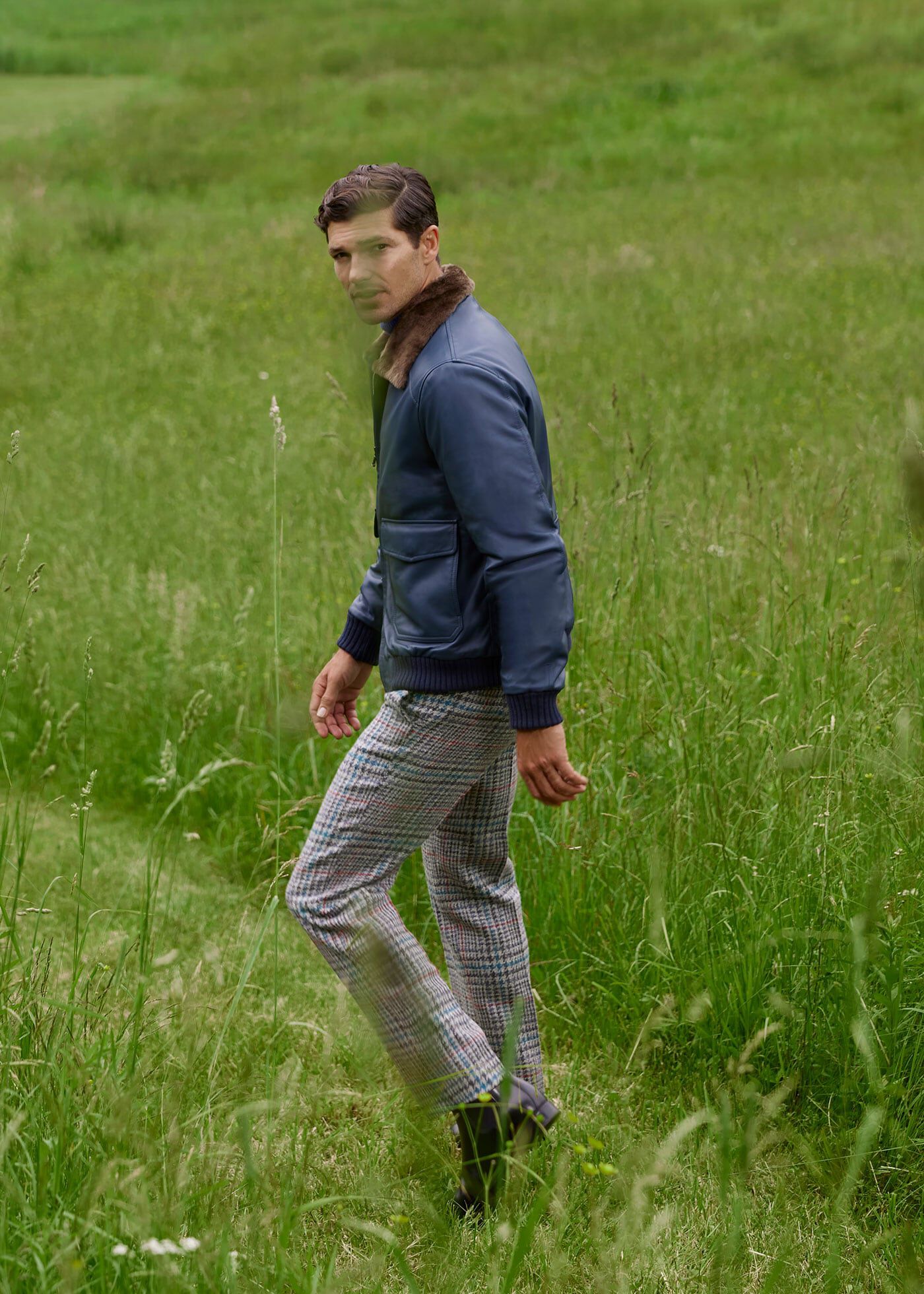 Shetland Wool Plaid Trouser