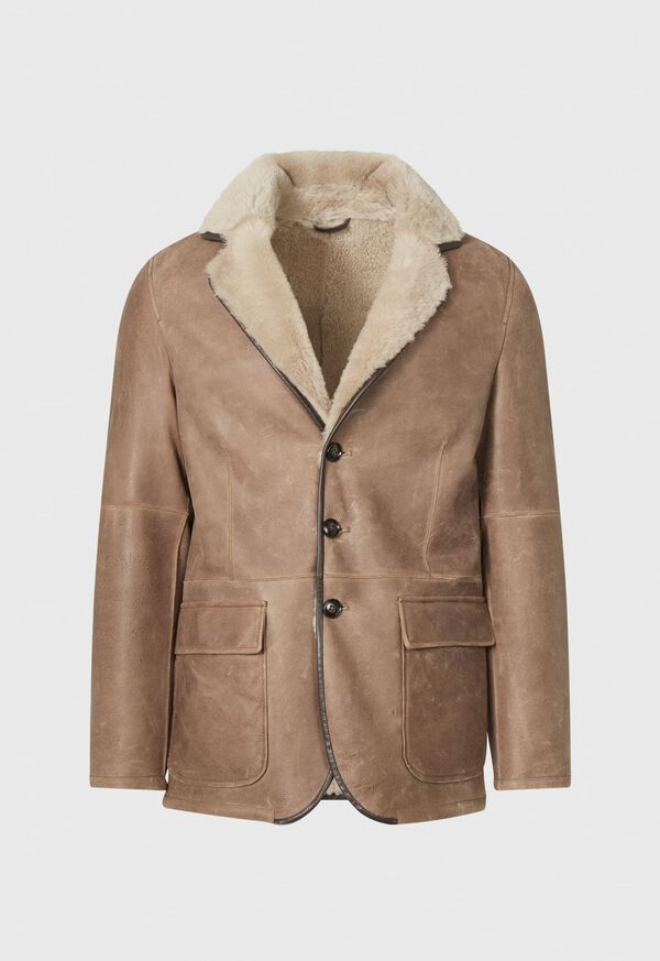 Paul Stuart Brown Shearling Jacket, image 1