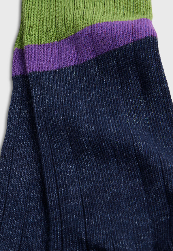 Paul Stuart Cotton Denim Melange Sport Sock, image 3