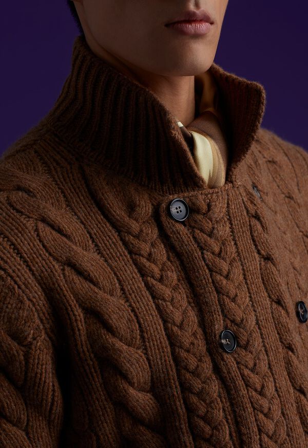 Paul Stuart Cashmere Cable Double Breasted Cardigan, image 4