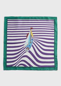 Paul Stuart Sailboat Printed Silk Pocket Square, thumbnail 3