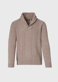 Paul Stuart Shawl Collar Center Cable Sweater, thumbnail 1