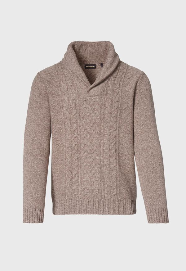 Paul Stuart Shawl Collar Center Cable Sweater, image 1