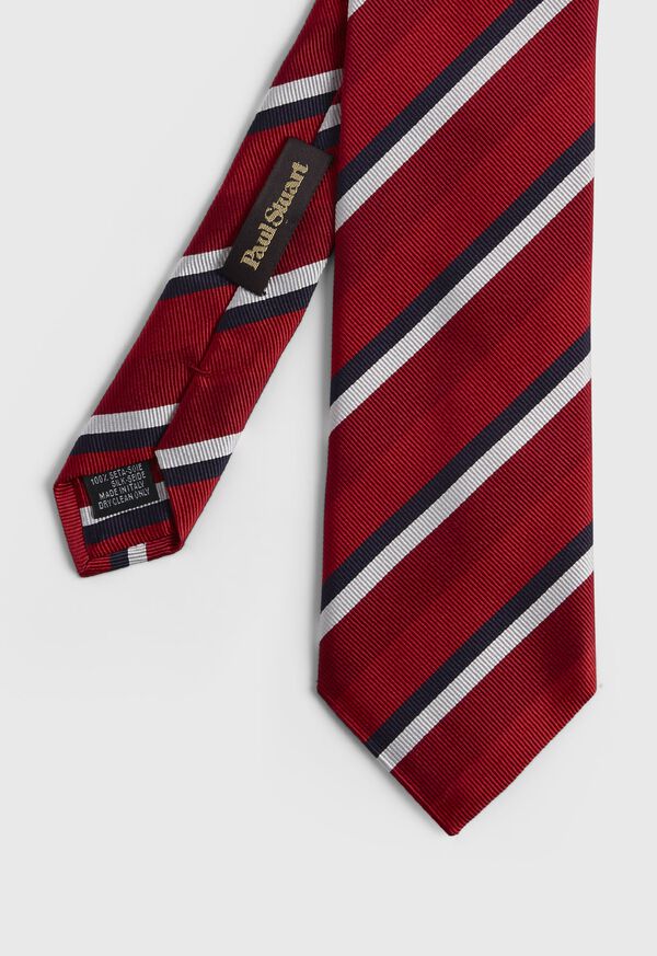 Paul Stuart Three Color Repp Stripe Tie, image 1