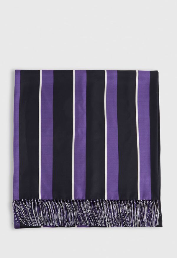 Paul Stuart Printed Regimental Stripe Silk Scarf, image 2