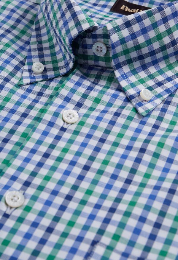 Paul Stuart Two Color Check Cotton Sport Shirt, image 2